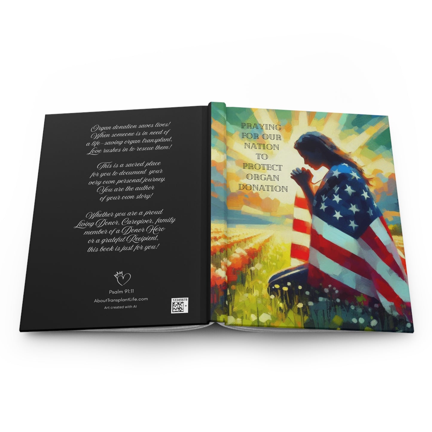 Praying For Our Nation to Protect Organ Donation Full Color Hardcover Journal